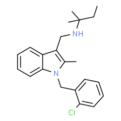 ChemSpider 2D Image | N-{[1-(2-Chlorobenzyl)-2-methyl-1H-indol-3-yl]methyl}-2-methyl-2-butanamine | C22H27ClN2