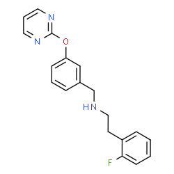 ChemSpider 2D Image | 2-(2-Fluorophenyl)-N-[3-(2-pyrimidinyloxy)benzyl]ethanamine | C19H18FN3O