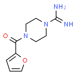 ChemSpider 2D Image | 4-(2-Furoyl)-1-piperazinecarboximidamide | C10H14N4O2
