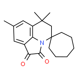 ChemSpider 2D Image | 6',6',8'-Trimethyl-5',6'-dihydrospiro[cycloheptane-1,4'-pyrrolo[3,2,1-ij]quinoline]-1',2'-dione | C20H25NO2