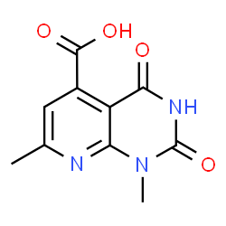 ChemSpider 2D Image | 1,7-DIMETHYL-2,4-DIOXO-1H,2H,3H,4H-PYRIDO[2,3-D]PYRIMIDINE-5-CARBOXYLIC ACID | C10H9N3O4