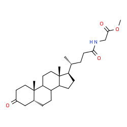 ChemSpider 2D Image | Methyl N-[(5beta,8xi,9xi,14xi)-3,24-dioxocholan-24-yl]glycinate | C27H43NO4