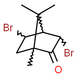 ChemSpider 2D Image | 3,5-Dibromo-1,7,7-trimethylbicyclo[2.2.1]heptan-2-one | C10H14Br2O