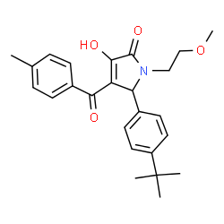 ChemSpider 2D Image | 5-(4-tert-Butylphenyl)-3-hydroxy-1-(2-methoxyethyl)-4-(4-methylbenzoyl)-1,5-dihydro-2H-pyrrol-2-one | C25H29NO4