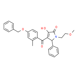 ChemSpider 2D Image | 4-[4-(Benzyloxy)-2-methylbenzoyl]-3-hydroxy-1-(2-methoxyethyl)-5-phenyl-1,5-dihydro-2H-pyrrol-2-one | C28H27NO5