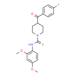 ChemSpider 2D Image | N-(2,4-Dimethoxyphenyl)-4-(4-fluorobenzoyl)-1-piperidinecarbothioamide | C21H23FN2O3S