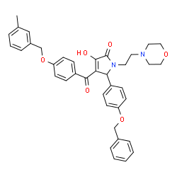 ChemSpider 2D Image | 5-[4-(Benzyloxy)phenyl]-3-hydroxy-4-{4-[(3-methylbenzyl)oxy]benzoyl}-1-[2-(4-morpholinyl)ethyl]-1,5-dihydro-2H-pyrrol-2-one | C38H38N2O6