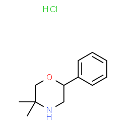 ChemSpider 2D Image | 2-PHENYL-5,5-DIMETHYLMORPHOLINE HYDROCHLORIDE | C12H18ClNO