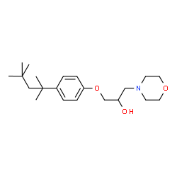 ChemSpider 2D Image | 1-(4-Morpholinyl)-3-[4-(2,4,4-trimethyl-2-pentanyl)phenoxy]-2-propanol | C21H35NO3