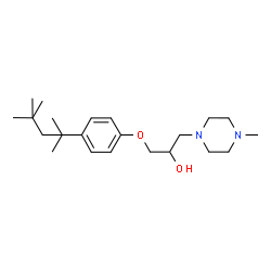 ChemSpider 2D Image | 1-(4-Methyl-1-piperazinyl)-3-[4-(2,4,4-trimethyl-2-pentanyl)phenoxy]-2-propanol | C22H38N2O2