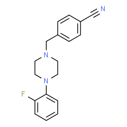 ChemSpider 2D Image | 4-{[4-(2-Fluorophenyl)-1-piperazinyl]methyl}benzonitrile | C18H18FN3