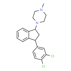 ChemSpider 2D Image | 1-[3-(3,4-Dichlorophenyl)-2,3-dihydro-1H-inden-1-yl]-4-methylpiperazine | C20H22Cl2N2