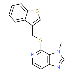 ChemSpider 2D Image | 3h-imidazo(4,5-c)pyridine, 4-((benzo(b)thien-3-ylmethyl)thio)-3-methyl- | C16H13N3S2