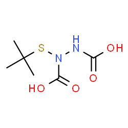 ChemSpider 2D Image | 1-[(2-Methyl-2-propanyl)sulfanyl]-1,2-hydrazinedicarboxylic acid | C6H12N2O4S