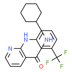 ChemSpider 2D Image | N-Cyclohexyl-2-{[3-(trifluoromethyl)phenyl]amino}nicotinamide | C19H20F3N3O