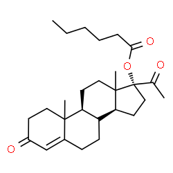 ChemSpider 2D Image | (8xi,10xi,13xi)-3,20-Dioxopregn-4-en-17-yl hexanoate | C27H40O4