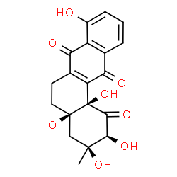 ChemSpider 2D Image | (2S,3S,4aR,12bR)-2,3,4a,8,12b-Pentahydroxy-3-methyl-3,4,4a,5,6,12b-hexahydro-1,7,12(2H)-tetraphenetrione | C19H18O8