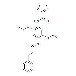 ChemSpider 2D Image | N-{2,5-Diethoxy-4-[(3-phenylpropanoyl)amino]phenyl}-2-furamide | C24H26N2O5