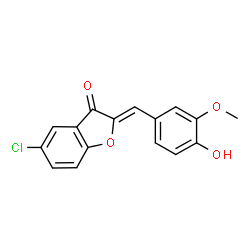 ChemSpider 2D Image | (2Z)-5-Chloro-2-(4-hydroxy-3-methoxybenzylidene)-1-benzofuran-3(2H)-one | C16H11ClO4