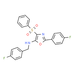 ChemSpider 2D Image | N-(4-Fluorobenzyl)-2-(4-fluorophenyl)-4-(phenylsulfonyl)-1,3-oxazol-5-amine | C22H16F2N2O3S
