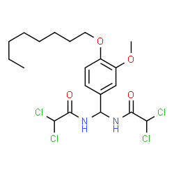 ChemSpider 2D Image | N,N'-{[3-Methoxy-4-(octyloxy)phenyl]methylene}bis(2,2-dichloroacetamide) | C20H28Cl4N2O4