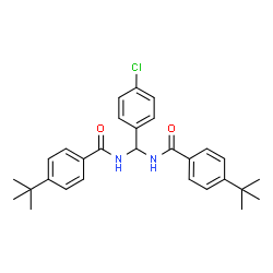 ChemSpider 2D Image | N,N'-[(4-Chlorophenyl)methylene]bis(4-tert-butylbenzamide) | C29H33ClN2O2