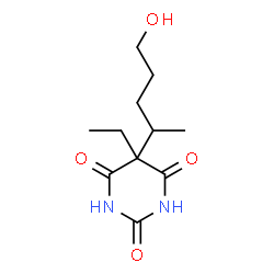 ChemSpider 2D Image | 5-Ethyl-5-(5-hydroxy-2-pentanyl)-2,4,6(1H,3H,5H)-pyrimidinetrione | C11H18N2O4