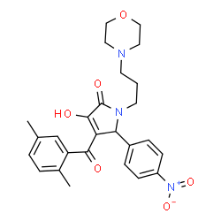 ChemSpider 2D Image | 4-(2,5-Dimethylbenzoyl)-3-hydroxy-1-[3-(4-morpholinyl)propyl]-5-(4-nitrophenyl)-1,5-dihydro-2H-pyrrol-2-one | C26H29N3O6
