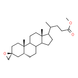ChemSpider 2D Image | Methyl 4-[(3S,5R,10S,13R)-10,13-dimethylhexadecahydrospiro[cyclopenta[a]phenanthrene-3,2'-oxiran]-17-yl]pentanoate | C26H42O3