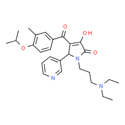 ChemSpider 2D Image | 1-[3-(Diethylamino)propyl]-3-hydroxy-4-(4-isopropoxy-3-methylbenzoyl)-5-(3-pyridinyl)-1,5-dihydro-2H-pyrrol-2-one | C27H35N3O4