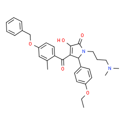 ChemSpider 2D Image | 4-[4-(Benzyloxy)-2-methylbenzoyl]-1-[3-(dimethylamino)propyl]-5-(4-ethoxyphenyl)-3-hydroxy-1,5-dihydro-2H-pyrrol-2-one | C32H36N2O5