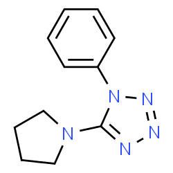 ChemSpider 2D Image | 1-Phenyl-5-pyrrolidin-1-yl-1H-tetrazole | C11H13N5