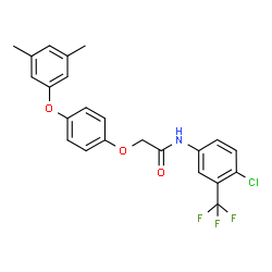 ChemSpider 2D Image | N-[4-Chloro-3-(trifluoromethyl)phenyl]-2-[4-(3,5-dimethylphenoxy)phenoxy]acetamide | C23H19ClF3NO3