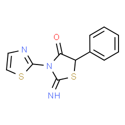 ChemSpider 2D Image | 2-Imino-5-phenyl-3-(1,3-thiazol-2-yl)-1,3-thiazolidin-4-one | C12H9N3OS2