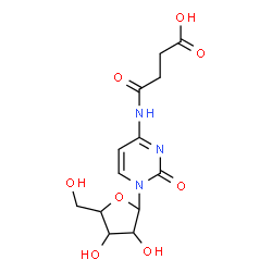 ChemSpider 2D Image | 4-[(3-Carboxypropanoyl)amino]-1-pentofuranosyl-2(1H)-pyrimidinone | C13H17N3O8