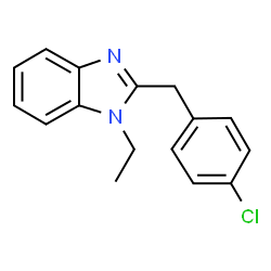 ChemSpider 2D Image | 2-(4-Chlorobenzyl)-1-ethyl-1H-benzimidazole | C16H15ClN2