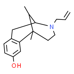 ChemSpider 2D Image | 10-Allyl-1,13-dimethyl-10-azatricyclo[7.3.1.0~2,7~]trideca-2,4,6-trien-4-ol | C17H23NO