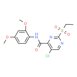 ChemSpider 2D Image | 5-Chloro-N-(2,4-dimethoxyphenyl)-2-(ethylsulfonyl)-4-pyrimidinecarboxamide | C15H16ClN3O5S