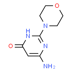 ChemSpider 2D Image | 6-Amino-2-morpholinopyrimidin-4(3H)-one | C8H12N4O2