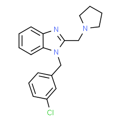 ChemSpider 2D Image | 1-(3-Chlorobenzyl)-2-(1-pyrrolidinylmethyl)-1H-benzimidazole | C19H20ClN3