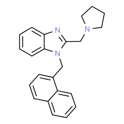 ChemSpider 2D Image | 1-(1-Naphthylmethyl)-2-(1-pyrrolidinylmethyl)-1H-benzimidazole | C23H23N3