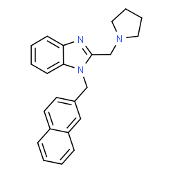 ChemSpider 2D Image | 1-(2-Naphthylmethyl)-2-(1-pyrrolidinylmethyl)-1H-benzimidazole | C23H23N3