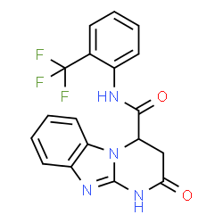 ChemSpider 2D Image | 2-Oxo-N-[2-(trifluoromethyl)phenyl]-1,2,3,4-tetrahydropyrimido[1,2-a]benzimidazole-4-carboxamide | C18H13F3N4O2