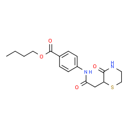 ChemSpider 2D Image | Butyl 4-{[(3-oxo-2-thiomorpholinyl)acetyl]amino}benzoate | C17H22N2O4S