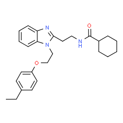 ChemSpider 2D Image | N-(2-{1-[2-(4-Ethylphenoxy)ethyl]-1H-benzimidazol-2-yl}ethyl)cyclohexanecarboxamide | C26H33N3O2