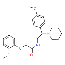 ChemSpider 2D Image | 2-(2-Methoxyphenoxy)-N-[2-(4-methoxyphenyl)-2-(1-piperidinyl)ethyl]acetamide | C23H30N2O4