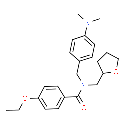 ChemSpider 2D Image | N-[4-(Dimethylamino)benzyl]-4-ethoxy-N-(tetrahydro-2-furanylmethyl)benzamide | C23H30N2O3