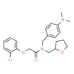 ChemSpider 2D Image | 2-(2-Chlorophenoxy)-N-[4-(dimethylamino)benzyl]-N-(tetrahydro-2-furanylmethyl)acetamide | C22H27ClN2O3