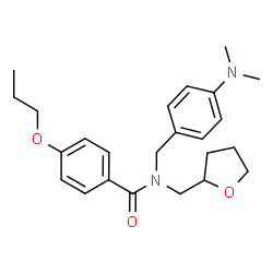 ChemSpider 2D Image | N-[4-(Dimethylamino)benzyl]-4-propoxy-N-(tetrahydro-2-furanylmethyl)benzamide | C24H32N2O3