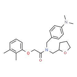 ChemSpider 2D Image | N-[4-(Dimethylamino)benzyl]-2-(2,3-dimethylphenoxy)-N-(tetrahydro-2-furanylmethyl)acetamide | C24H32N2O3